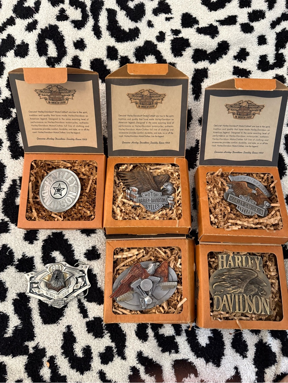 Harley-Davidson Silver and Bronze Belt Buckle Collection